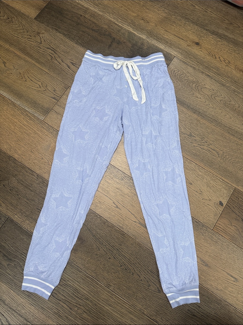 PJ Salvage Women’s Light Blue Star Print Jogger Pants Small